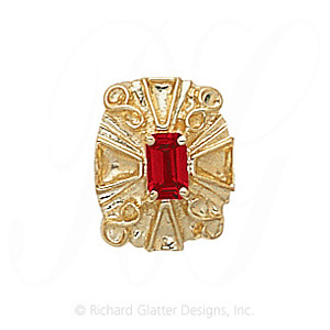 GS149 G - 14 Karat Gold Garnet Slide 